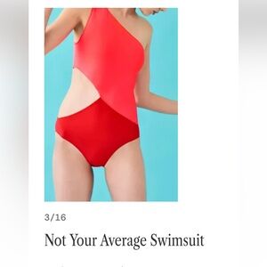 Araks Elmar Color Block‎ Pink Red Cut Out Swimsuit SPF 50 Size Medium